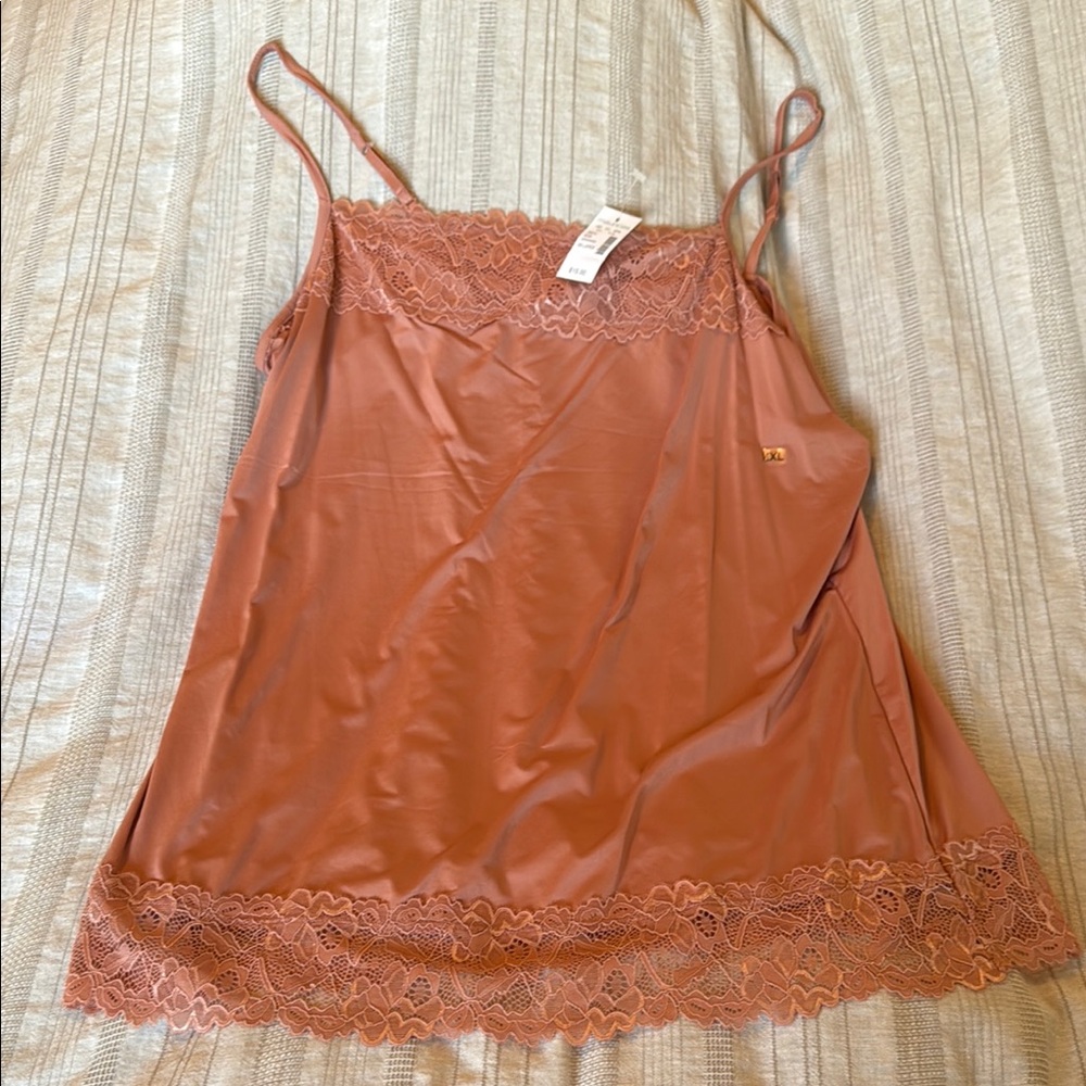 Maurices Warm Pink stretch cotton Camisole with Lace